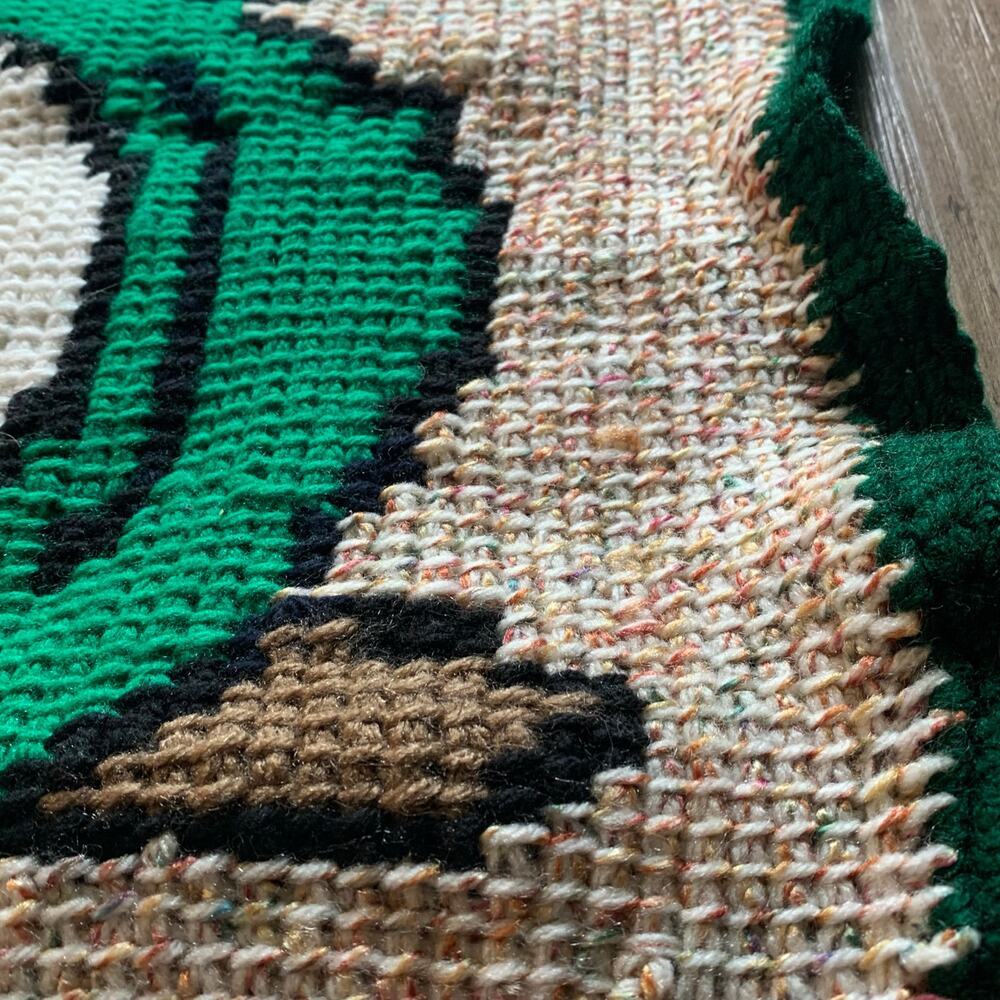Handmade Crocheted Mike Wazowski Monsters Inc. Blanket/Throw 34" x 44" - Picture 3 of 4